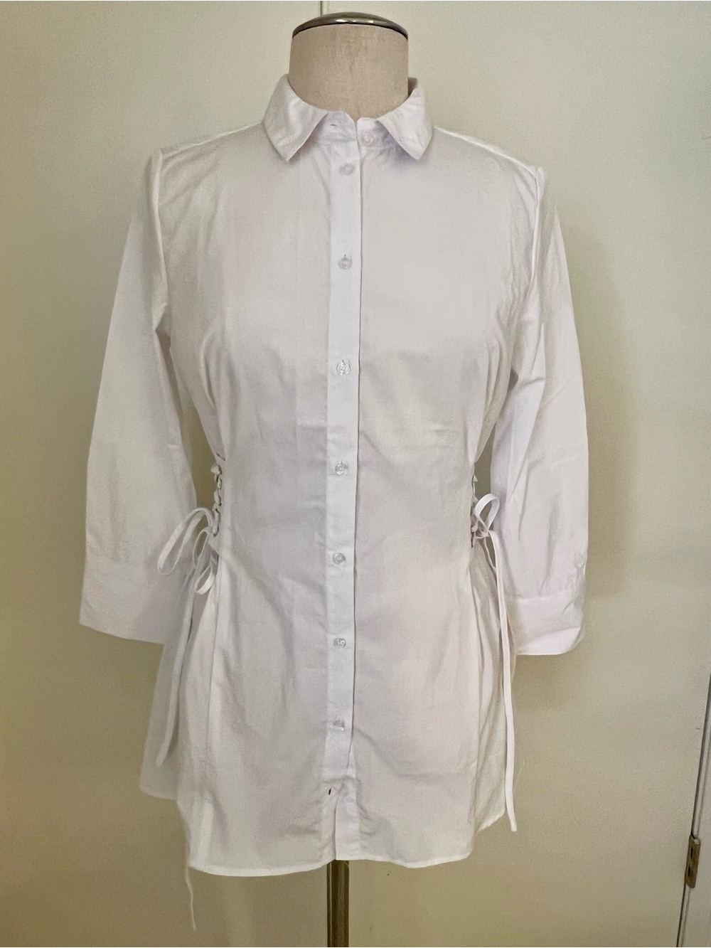 Bluenotes White Button-Down Tunic Shirt